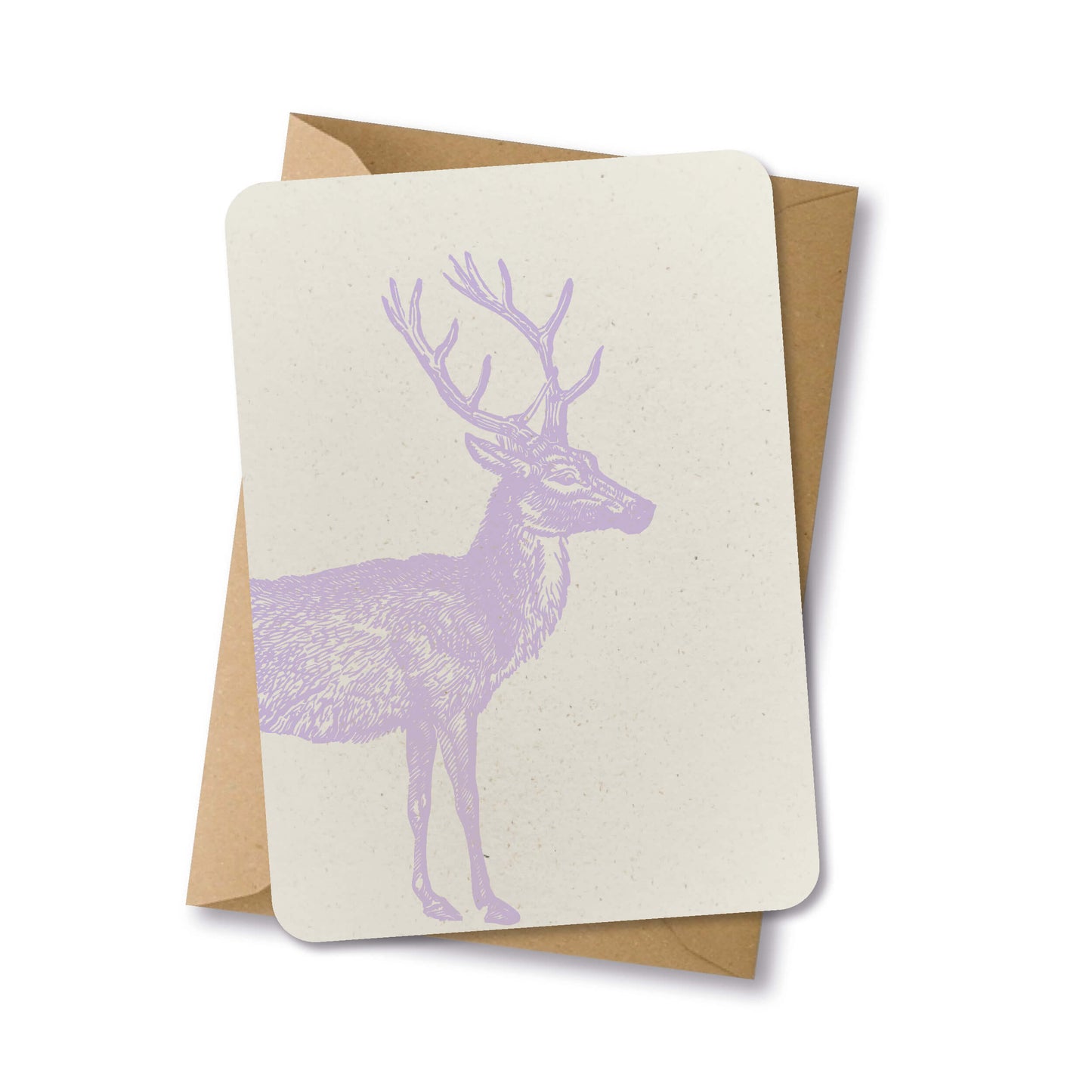 PAPERLOVER - Ansichtkaart duurzaam getekend hert lila