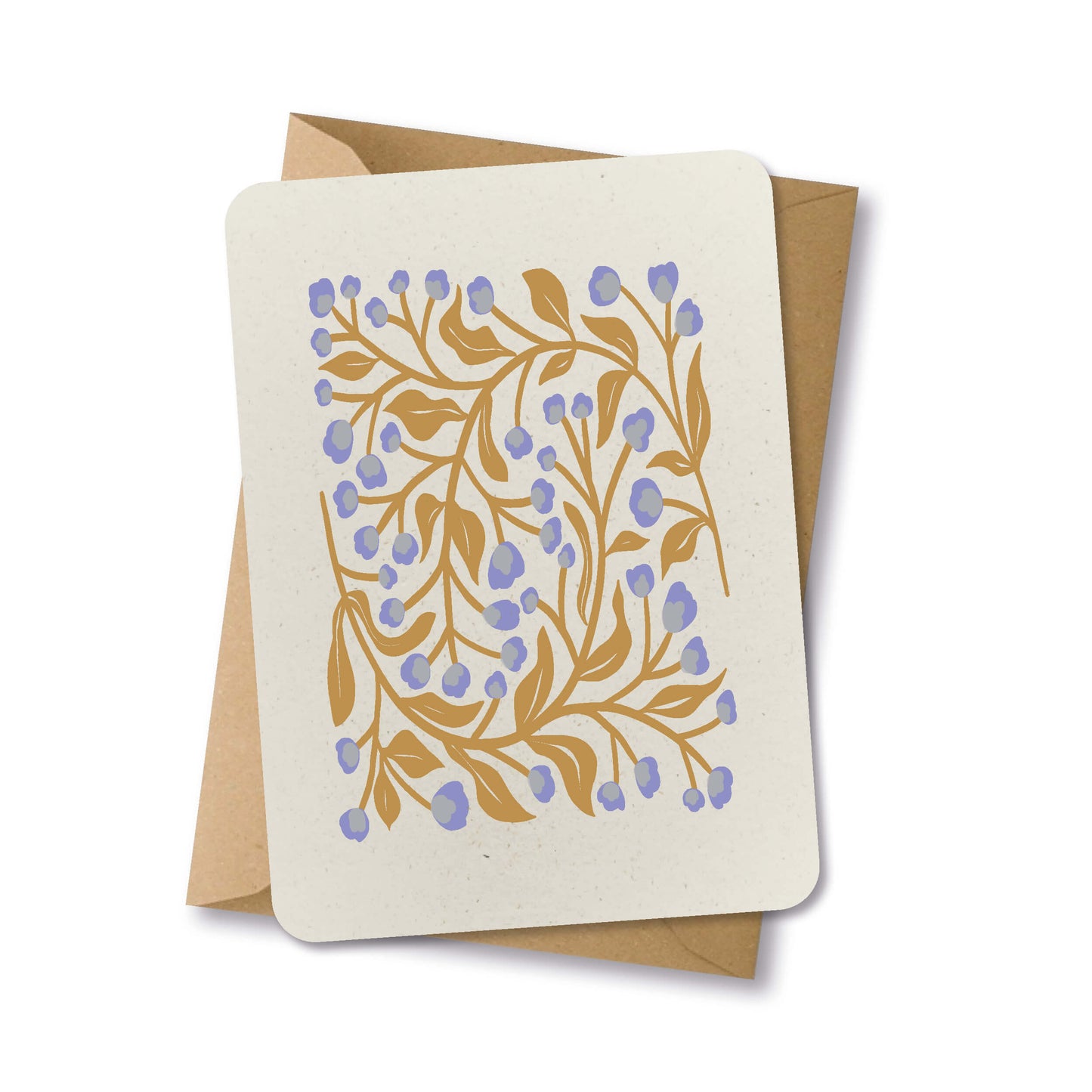 PAPERLOVER - Ansichtkaart grafisch folk art bloemen oranje lila - 10 stuks