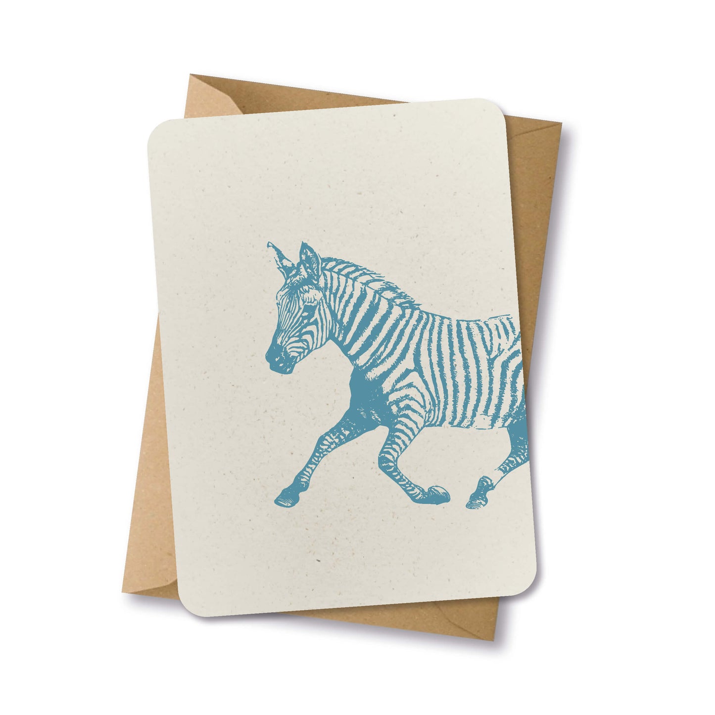 PAPERLOVER - Ansichtkaart duurzaam getekende zebra turquoise