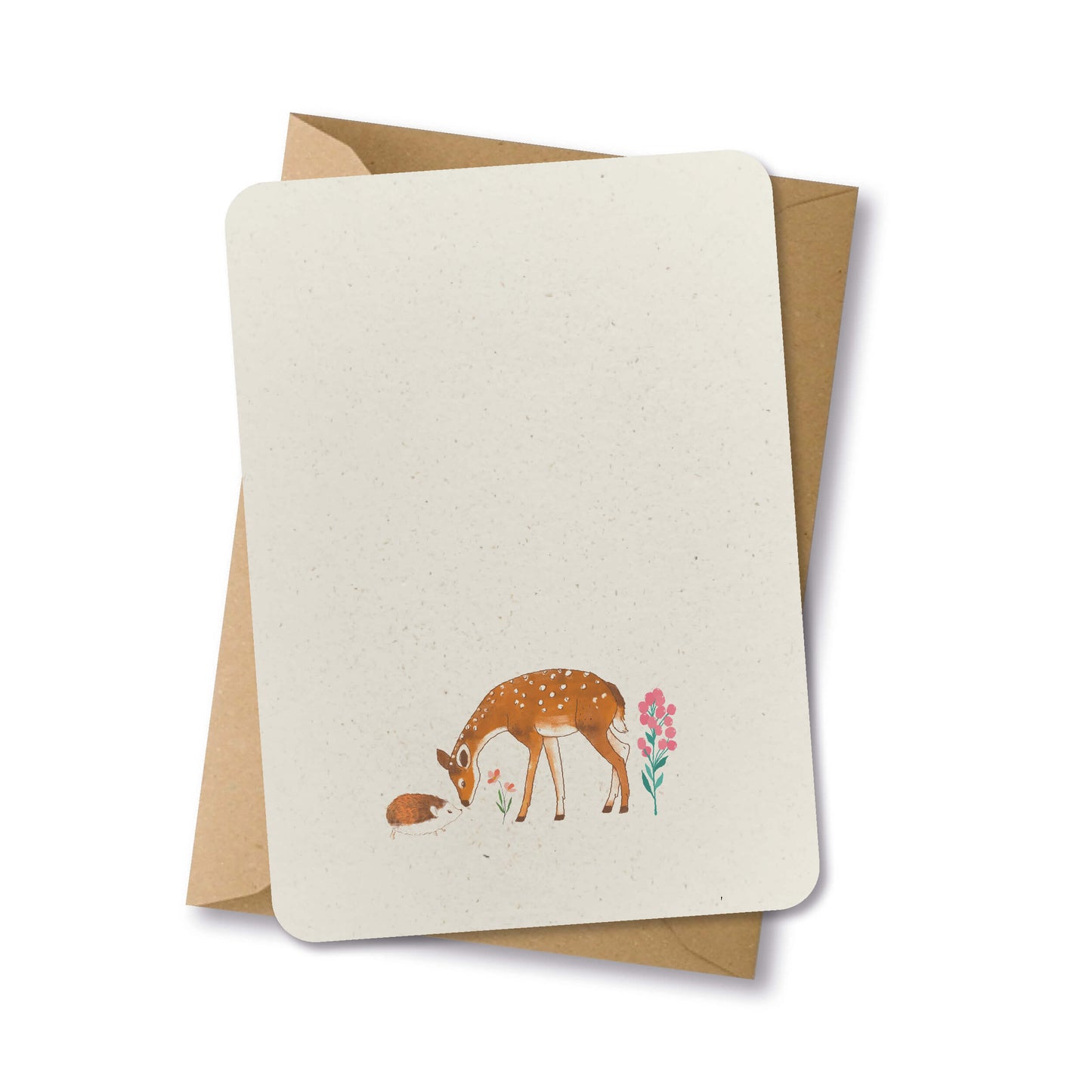 PAPERLOVER - Ansichtkaart duurzaam getekend hertje en egeltje