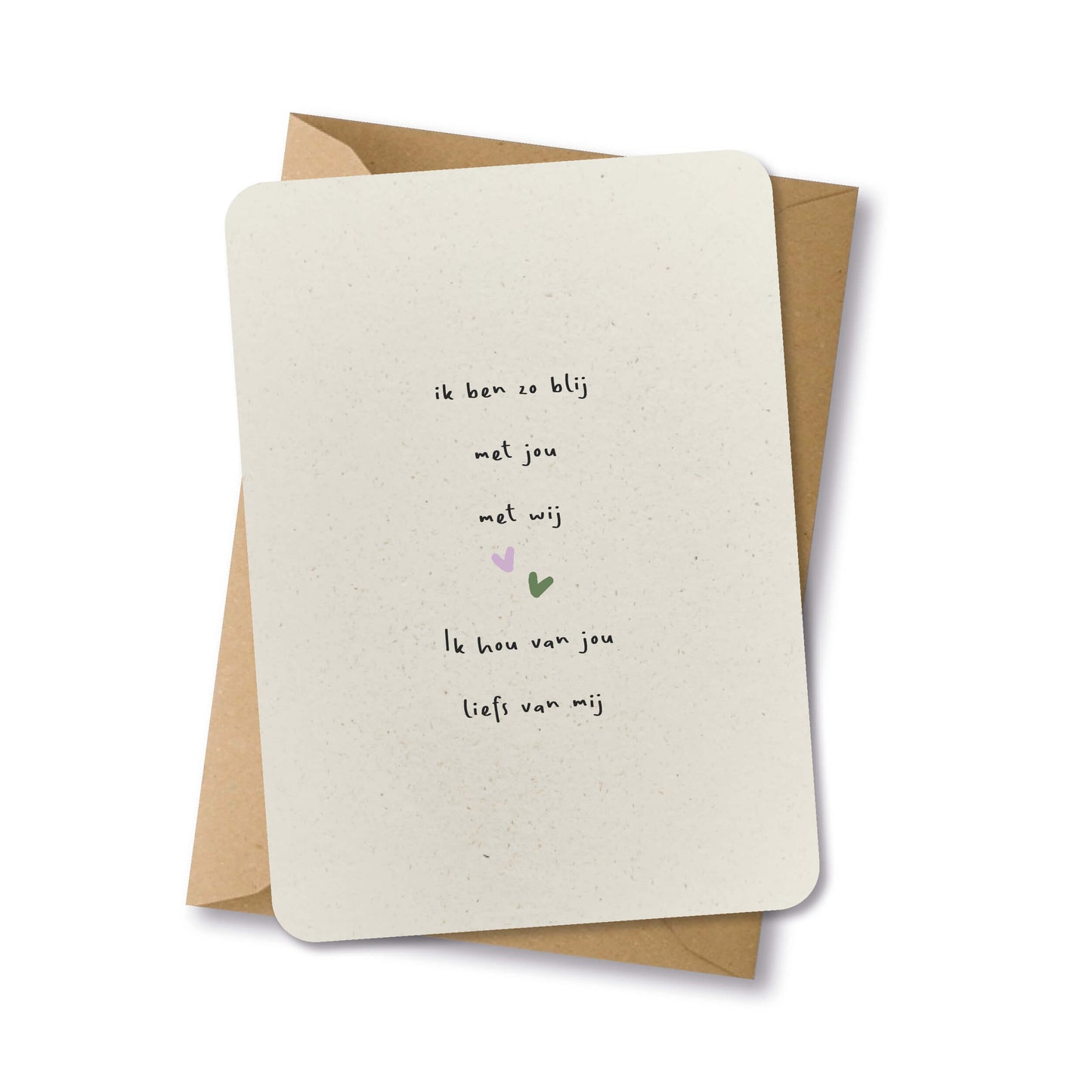 PAPERLOVER - Ansichtkaart duurzaam 'Ik ben zo blij met jou' - 10 stuks
