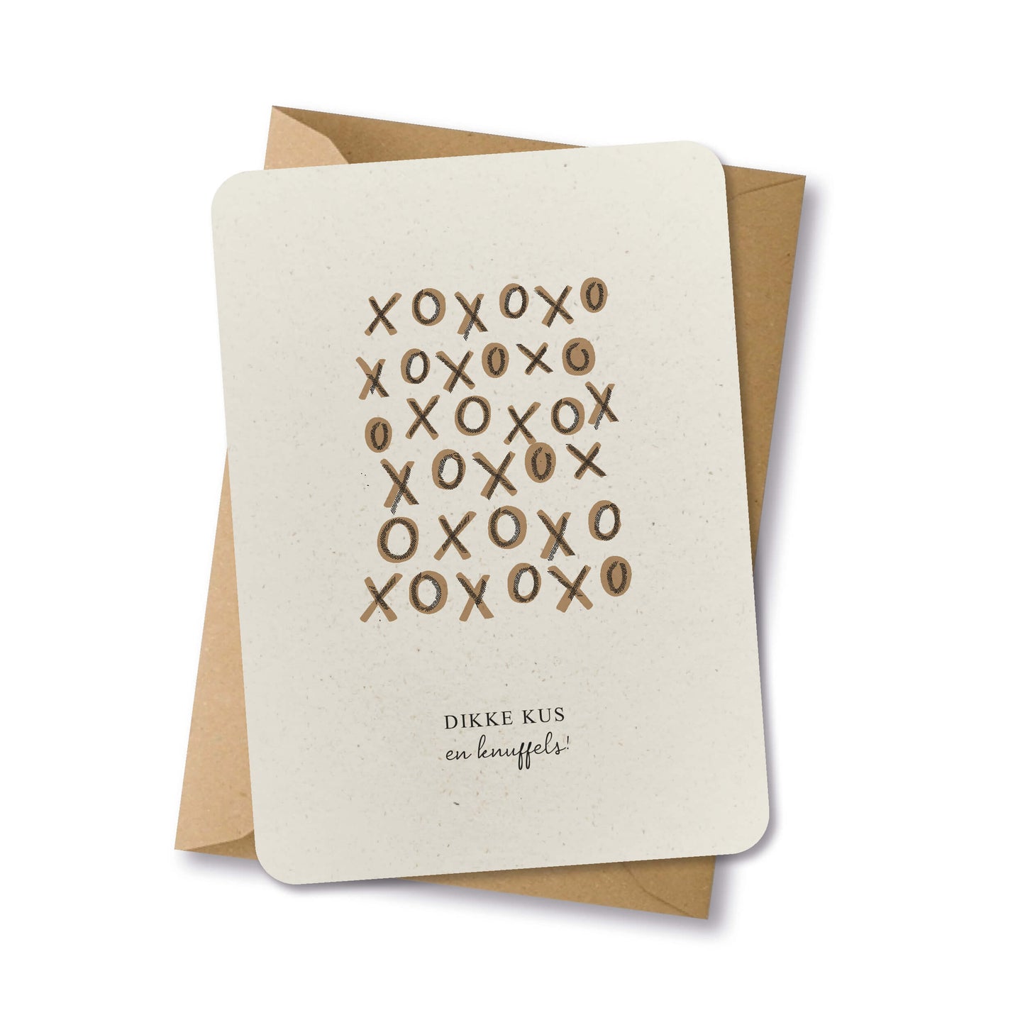PAPERLOVER - Ansichtkaart duurzaam XOXO 'dikke kus en knuffels '- 10 stuks