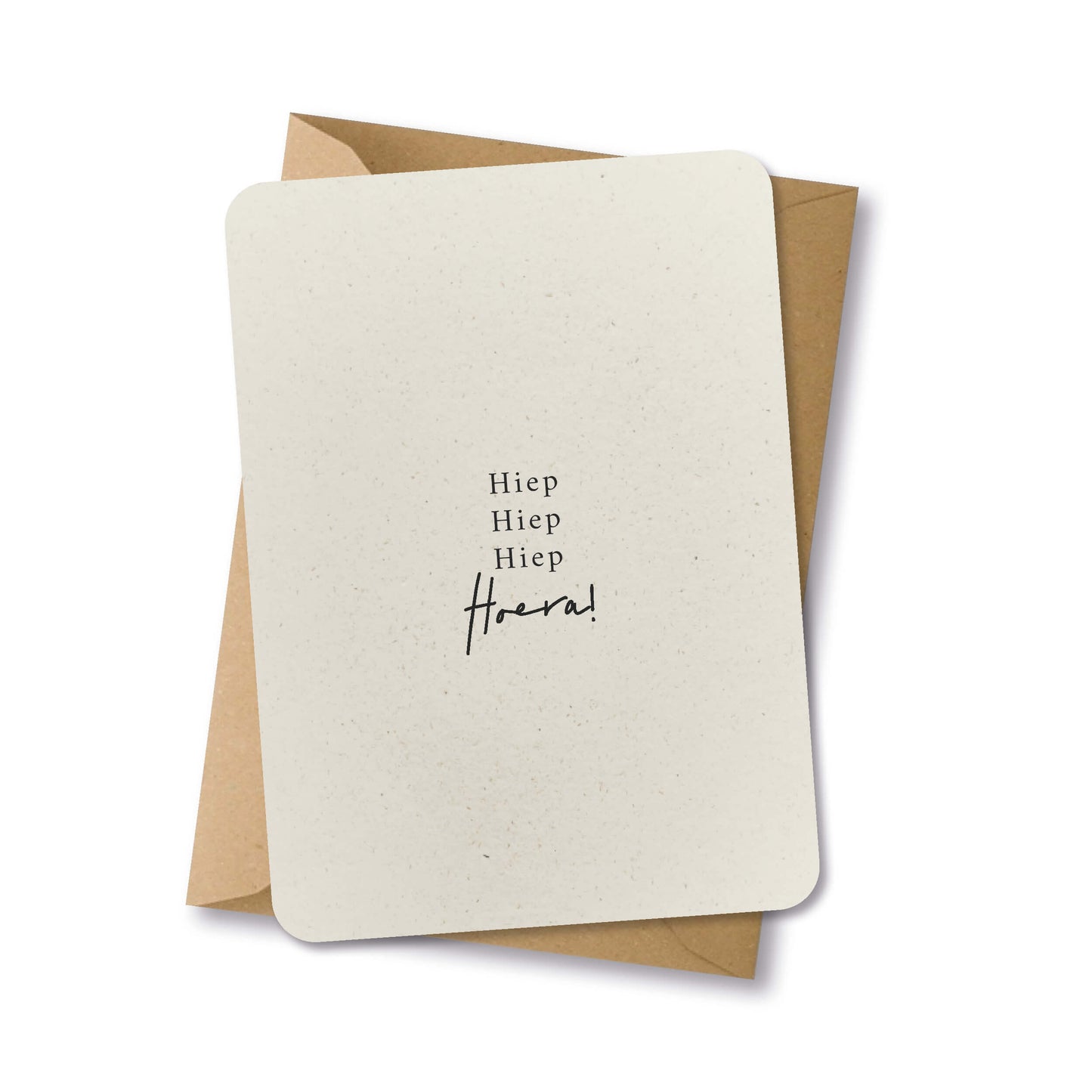 PAPERLOVER - Ansichtkaart duurzaam 'Hiep Hiep Hoera'