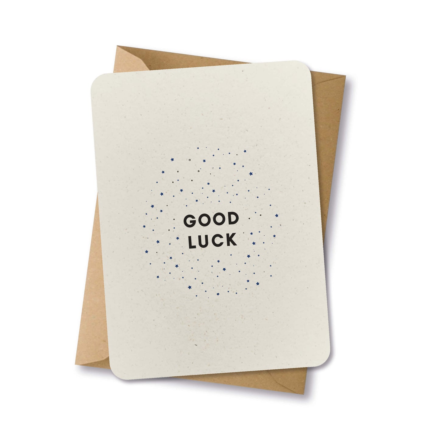 PAPERLOVER - Ansichtkaart duurzaam 'Good luck' sterretjes
