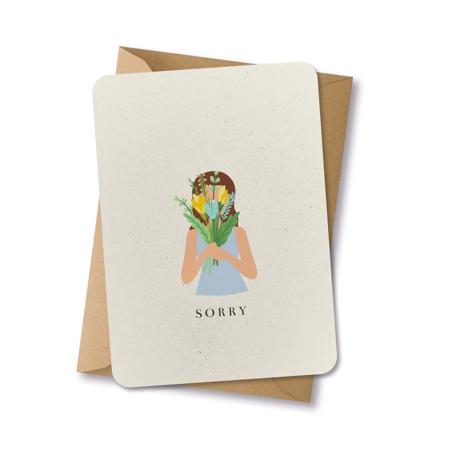 PAPERLOVER - Ansichtkaart duurzaam 'Sorry' bosje bloemen