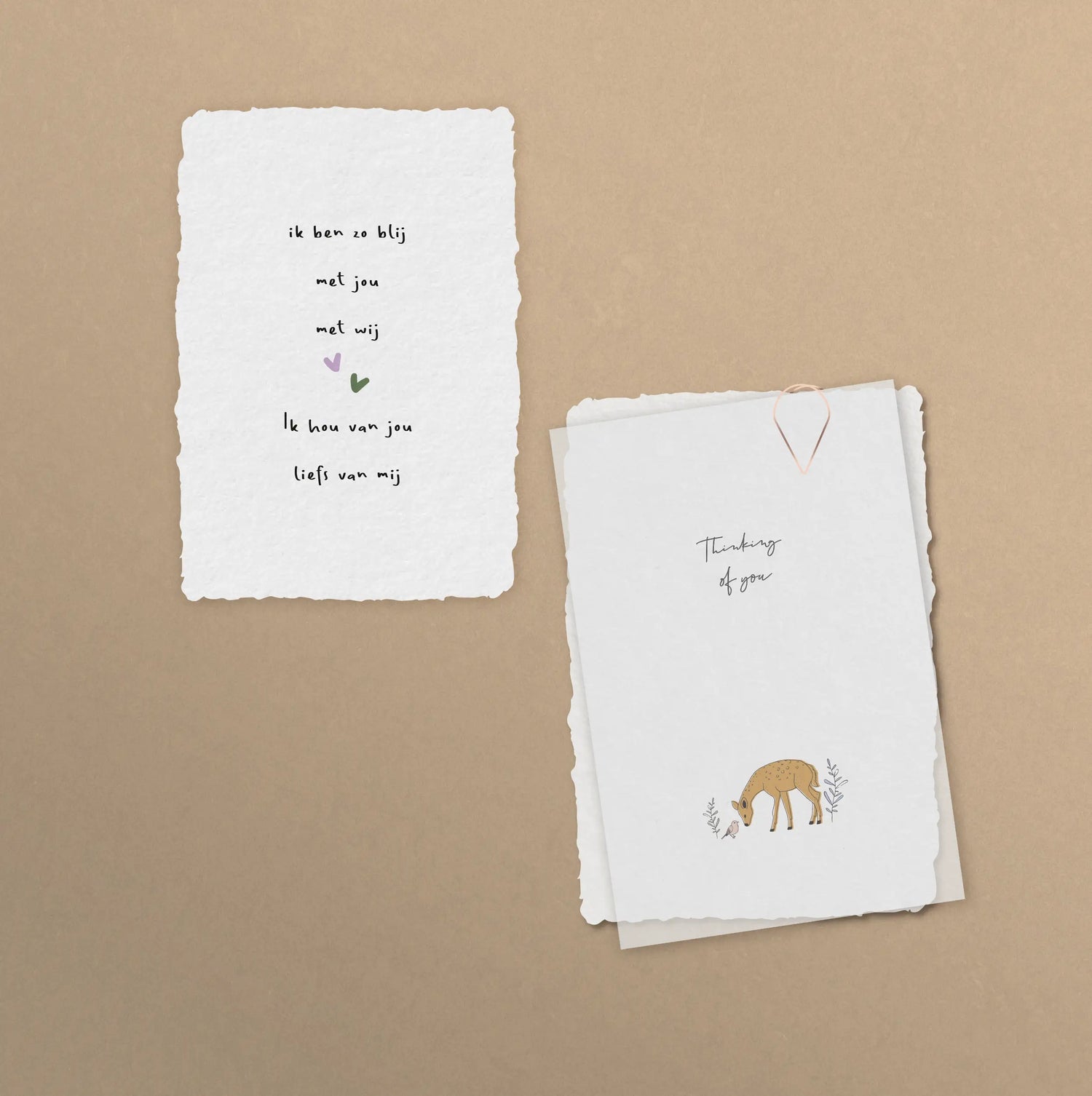 Handgeschept papier kaarten - binnenkort online!