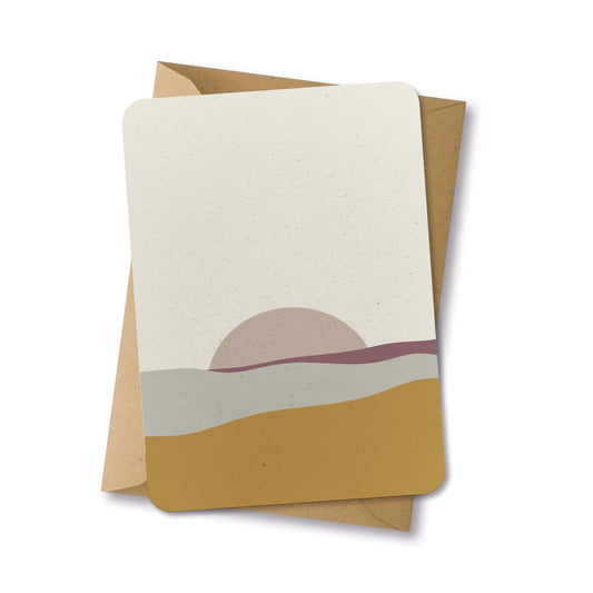 PAPERLOVER - Ansichtkaart duurzaam abstract ondergaande zon - 10 stuks