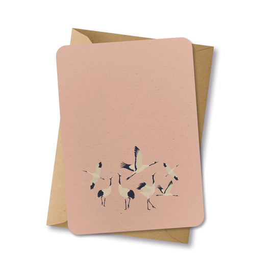 PAPERLOVER - Ansichtkaart duurzaam getekende kraanvogels - 10 stuks