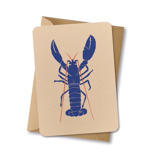 PAPERLOVER - Ansichtkaart duurzaam grote kreeft blauw