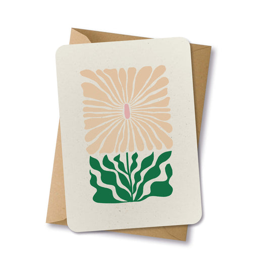 PAPERLOVER - Ansichtkaart duurzaam modern folk bloem oranje