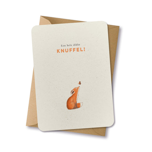 PAPERLOVER - Ansichtkaart duurzaam 'Een hele dikke knuffel' met vosje