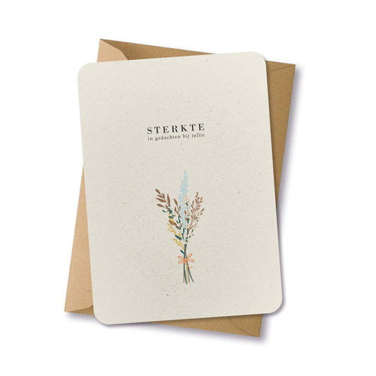 PAPERLOVER - Ansichtkaart duurzaam 'Sterkte' met veldboeket