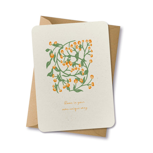 PAPERLOVER - Ansichtkaart duurzaam 'Bloom in your own unique way'
