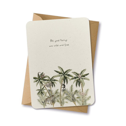 PAPERLOVER - Ansichtkaart duurzaam 'all good things' jungle